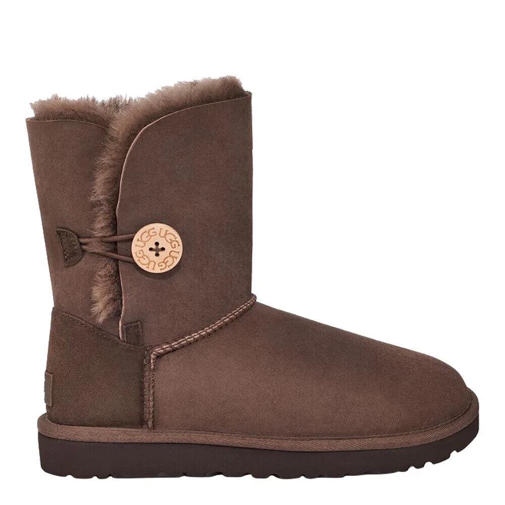 Ugg Bailey Button II 1016226-BCDR Winter Boots Women 10 Brown Twinface Sheepsk