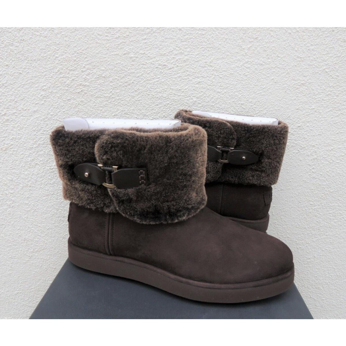 Ugg Dark Roast Classic Berge Mini Suede/ Sheepskin Boots US 9.5/ Eur 40.5