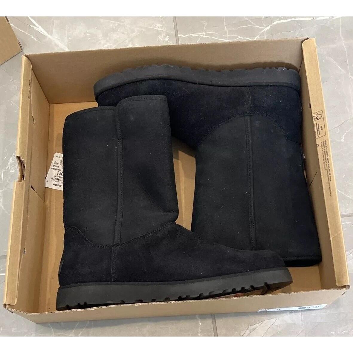 Ugg Women s Michelle Boots Black Suede Shearling Mid Calf Size 11