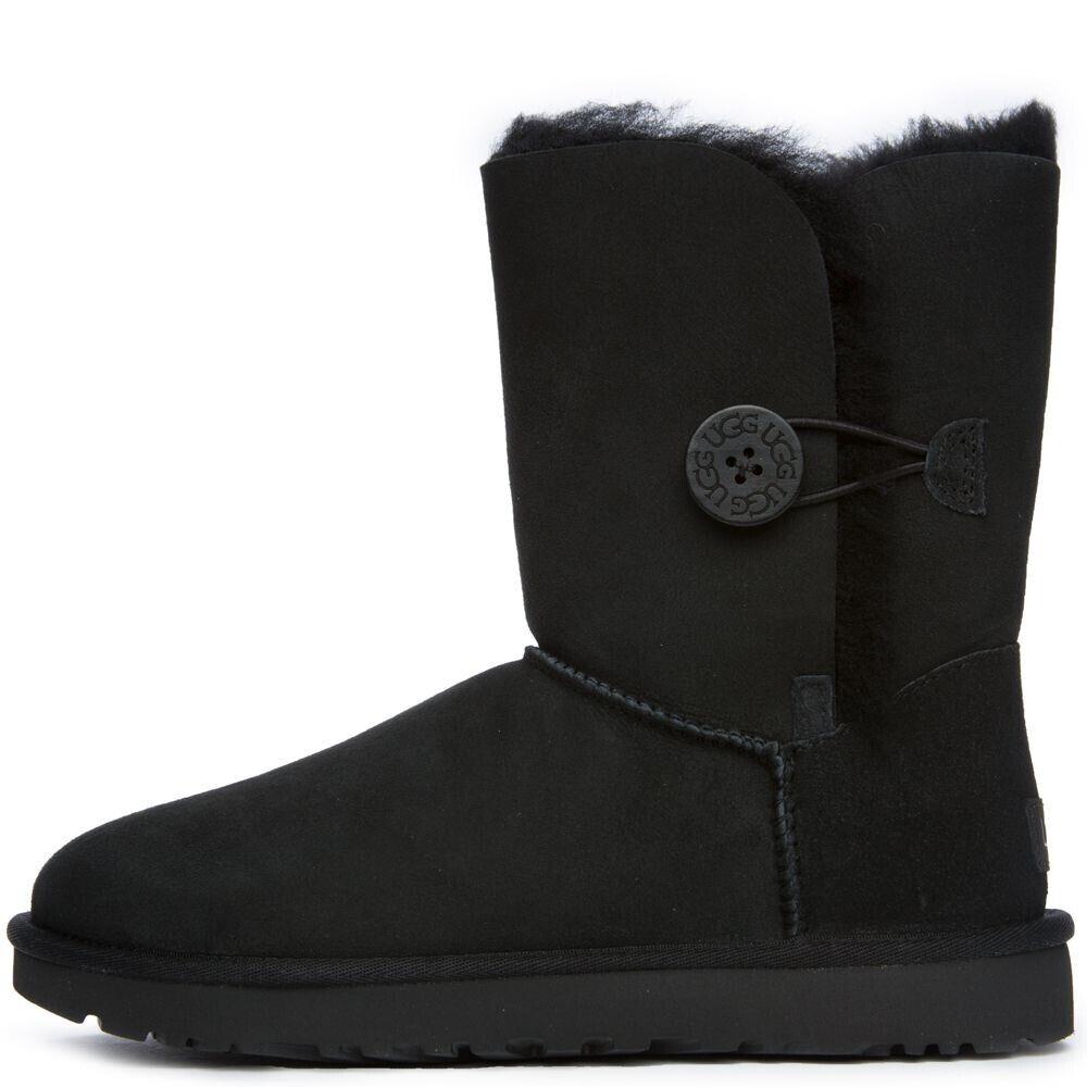 Ugg Bailey Button II 1016226-BLK Winter Boots Womens 10 Black Twinface Sheepsk