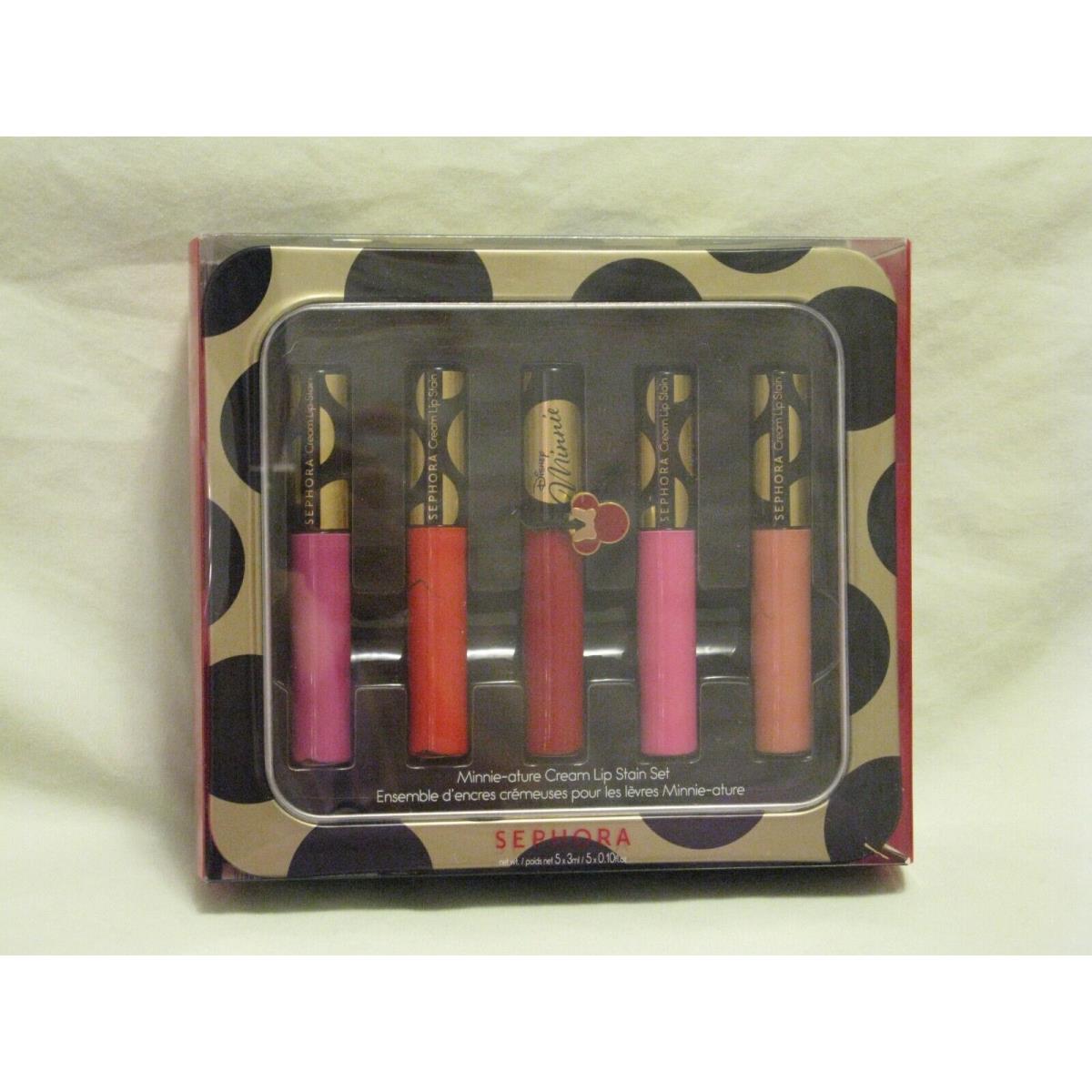 Sephora Disney Minnie Mouse Cream Lip Stain Lipstick Set of Five