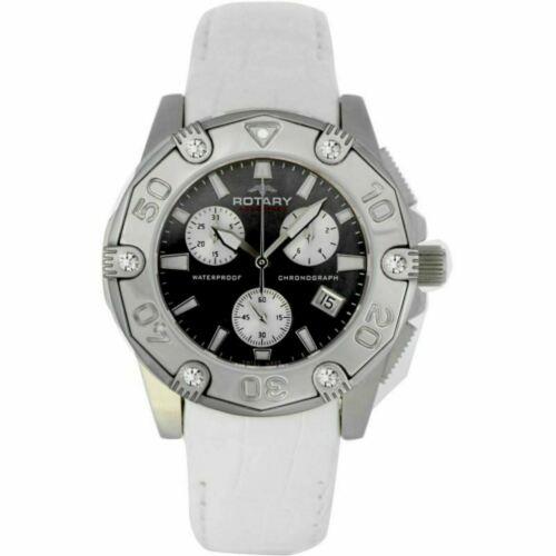 Rotary ALS90033/C/38 Aquaspeed Black Mop Dial White Leather Ladies` Watch