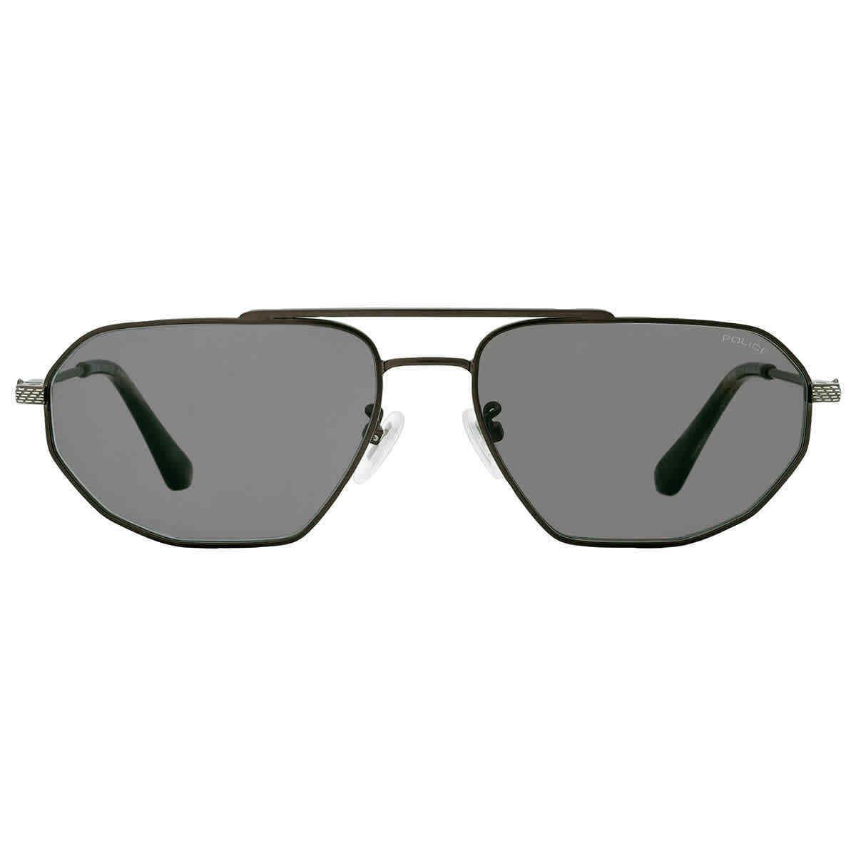 Police Grey Navigator Men`s Sunglasses SPLF66M 08FK 58 SPLF66M 08FK 58