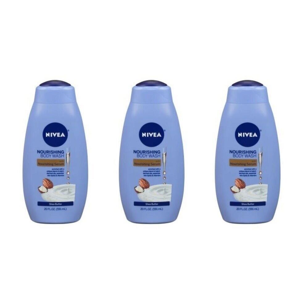 BL Nivea Body Wash 20oz Shea Butter X 3 Counts