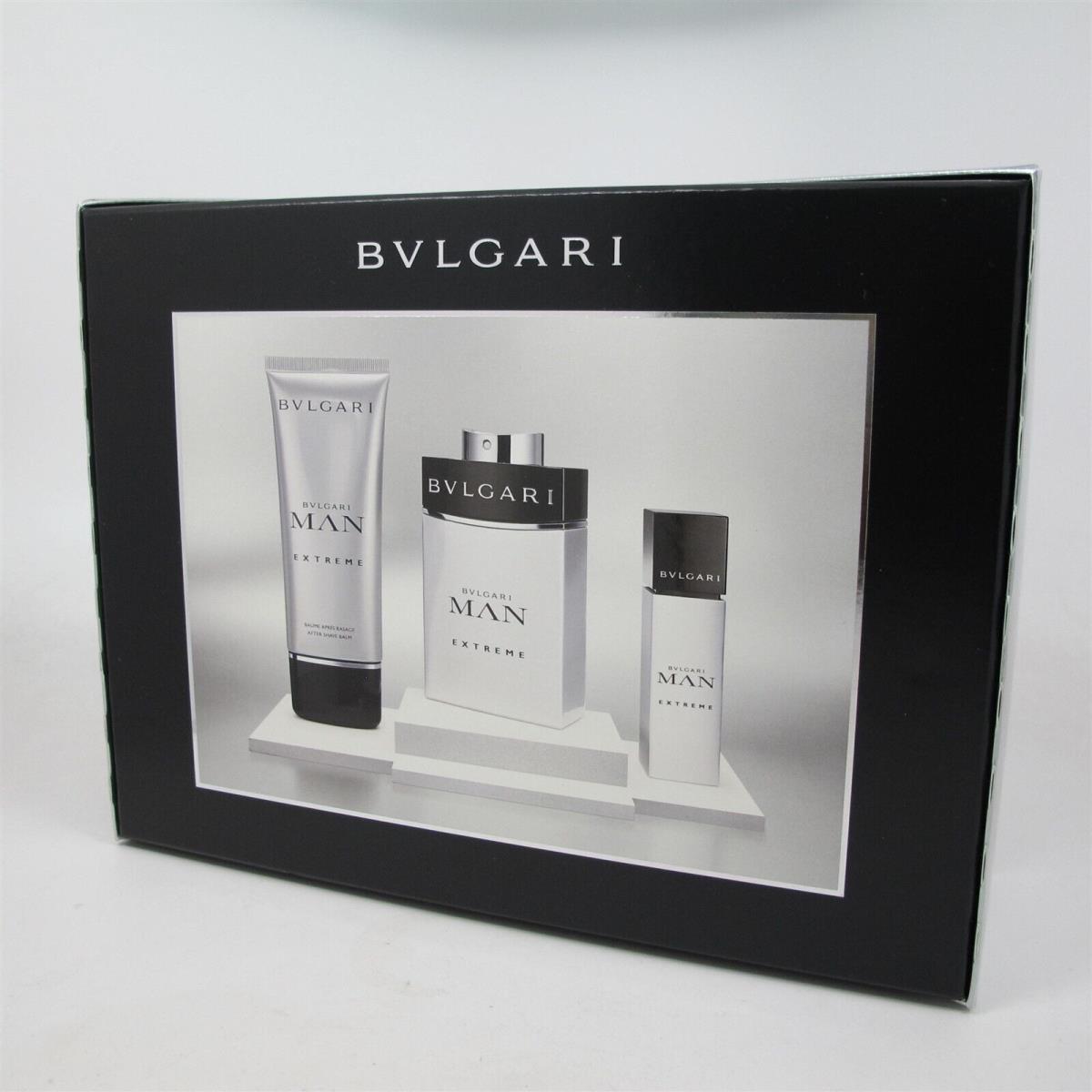 Bvlgari Man Extreme 3 Pcs Set: 3.4oz 0.5oz Edt Spray 3.4 oz After Shave Balm