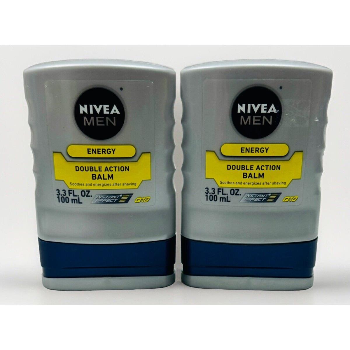 2 Nivea Men Energy Double Action Balm q10 Instant Effect 3.3oz ea