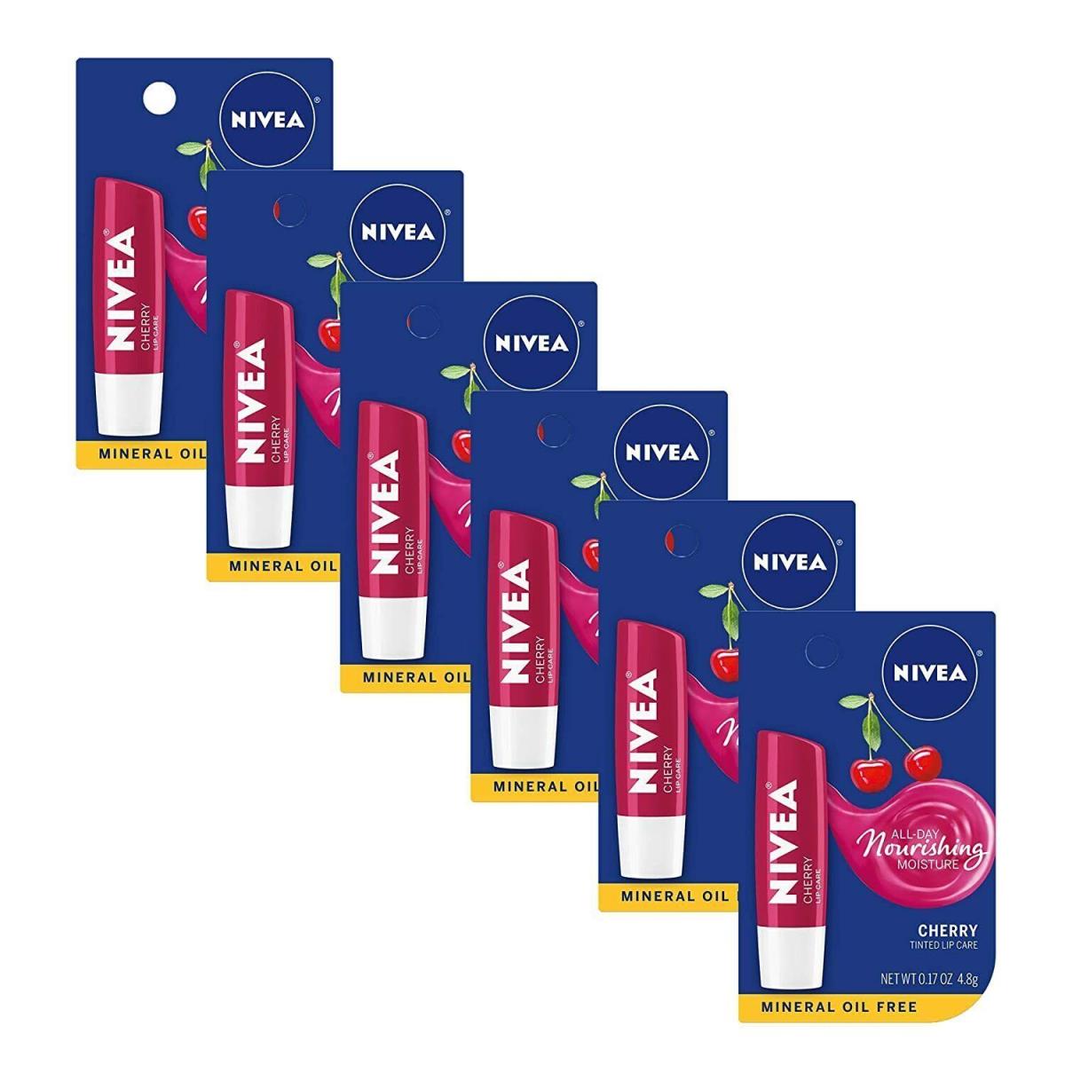 BL Nivea Lip Care Cherry 0.17oz 6 Pieces Display 31304