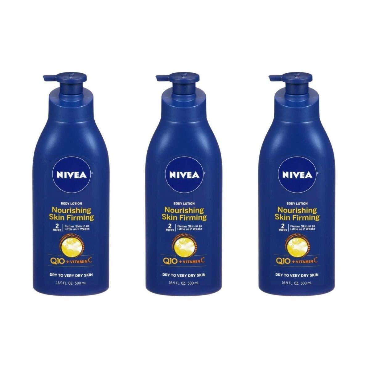 BL Nivea Lotion Nourishing Skin Firming 16.9oz Pump Three Pack