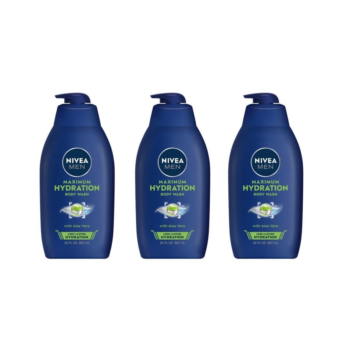 BL Nivea Men Body Wash Maximum Hydration with Aloe Vera 30oz Three Pack