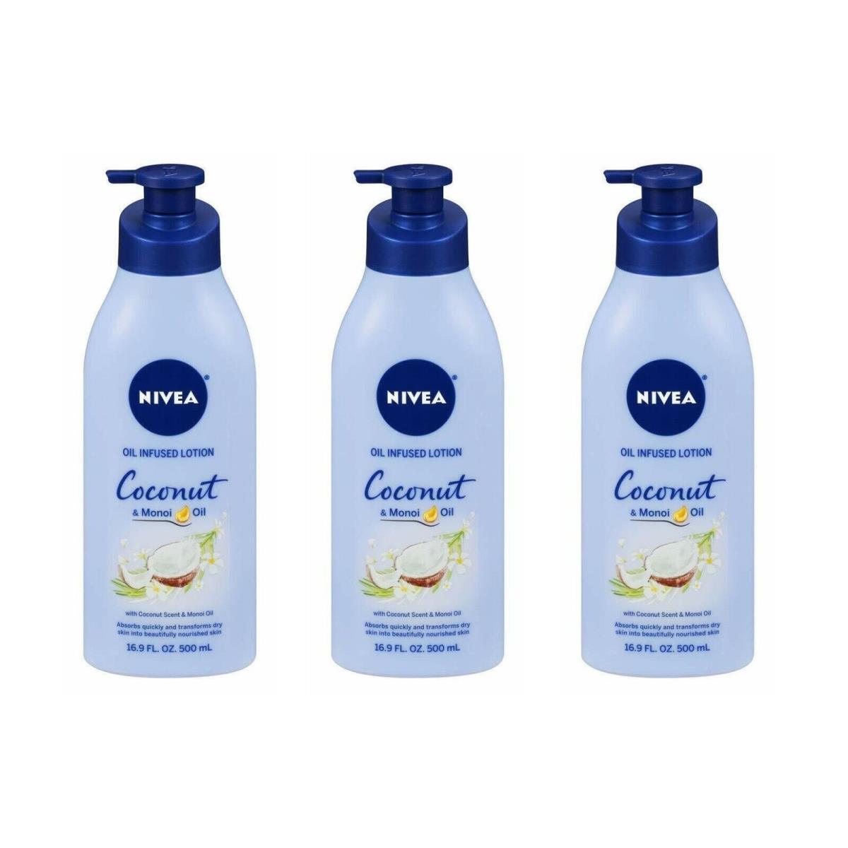 BL Nivea Lotion Coconut Monoi Oil Infused 16.9oz 36406 PK OF 3