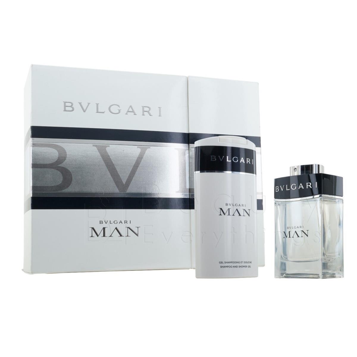 Bvlgari Man 2PC Gift Set by Bvlgari 3.4oz Edt + 6.8oz Shampoo and S/g