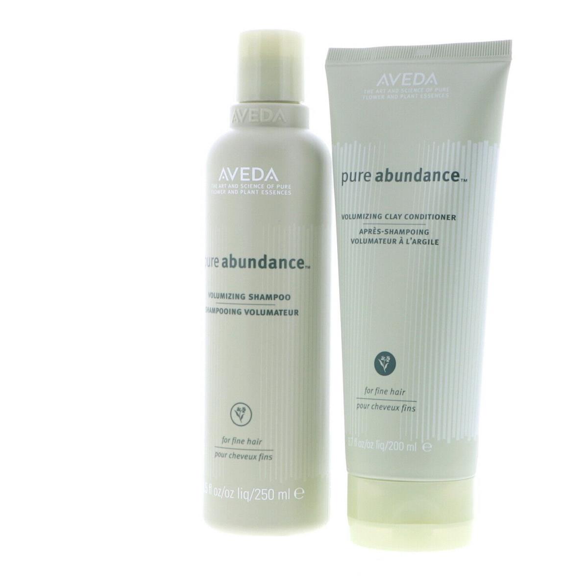 Aveda Pure Abundance Volumizing Clay Conditioner 6.7 oz Shampoo 8.5 oz