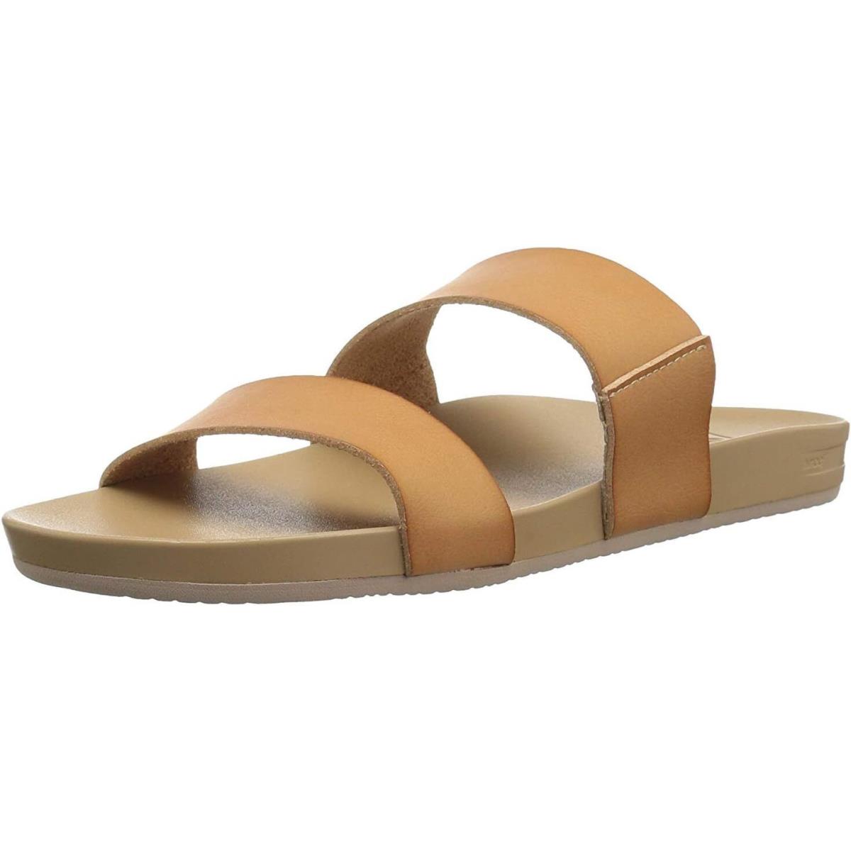 Reef Cushion Vista Women`s Fashion Slide Sandal Vegan Leather Strap