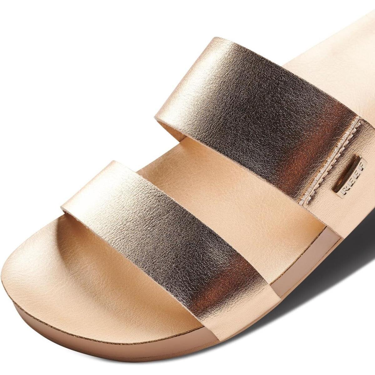 Reef Cushion Vista Women`s Fashion Slide Sandal Vegan Leather Strap 9.5