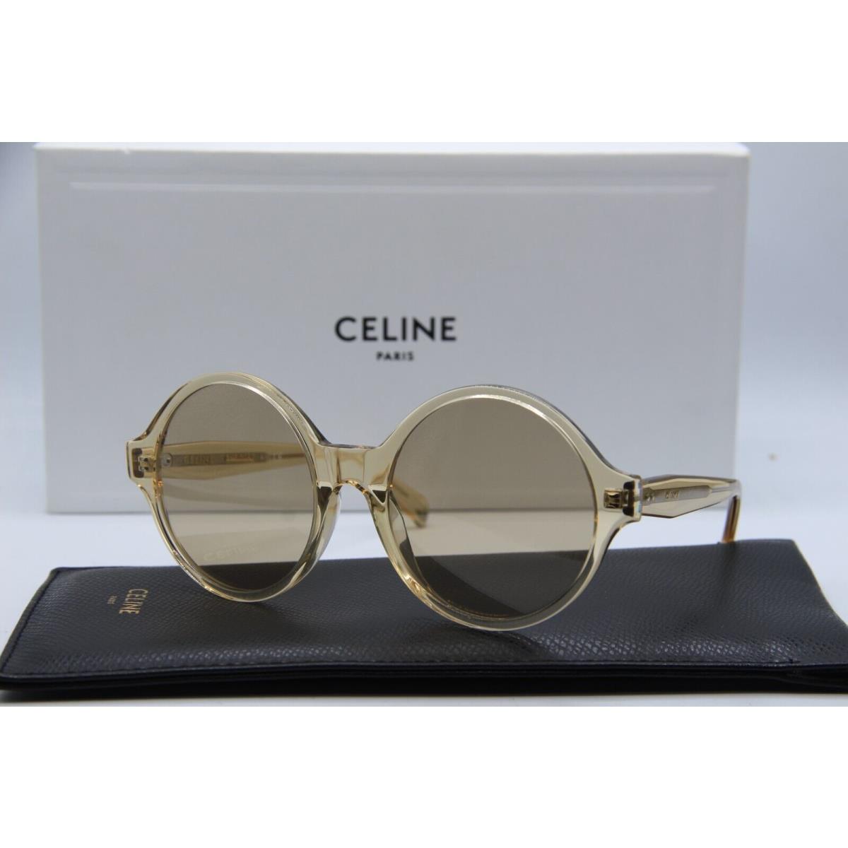 Celine CL 40051I 39E Clear Beige Round Sunglasses 58-21