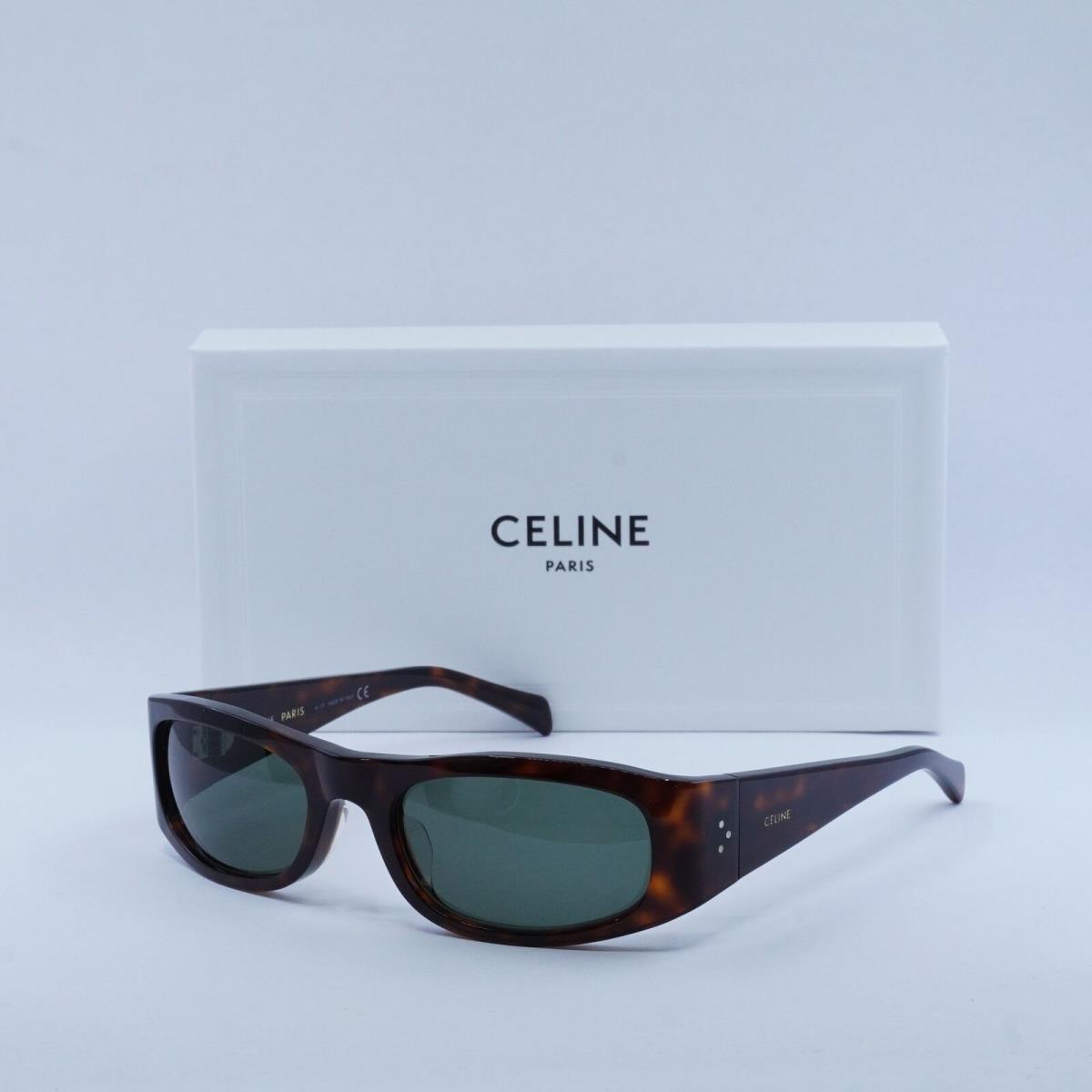 Celine CL40085I 52N Dark Havana/green 58-21-125 Sunglasses