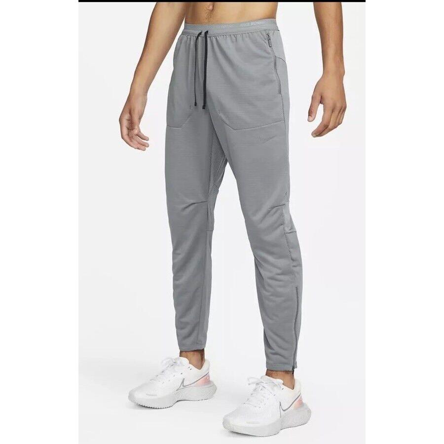 Mens Medium Nike Phenom Elite Knit Running Joggers Pants Grey DQ4740 084 Dri-fit