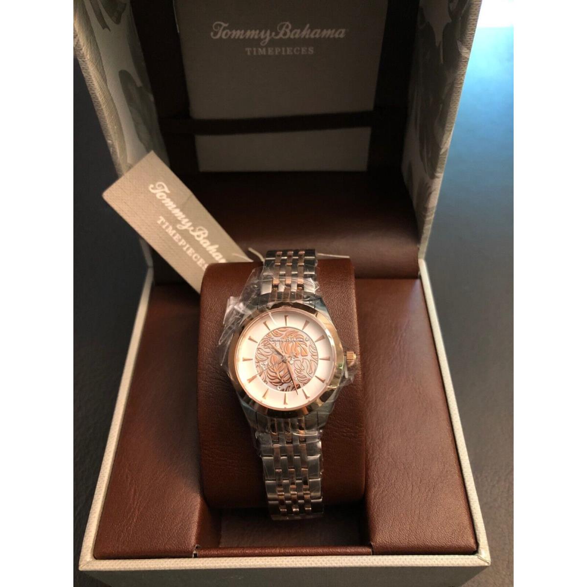 Tommy Bahama Womens Silver Rose Gold Stainless Steel Watch TB00070-03