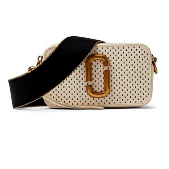 Marc Jacobs The Perforated Leather Snapshot Tapioca Gold