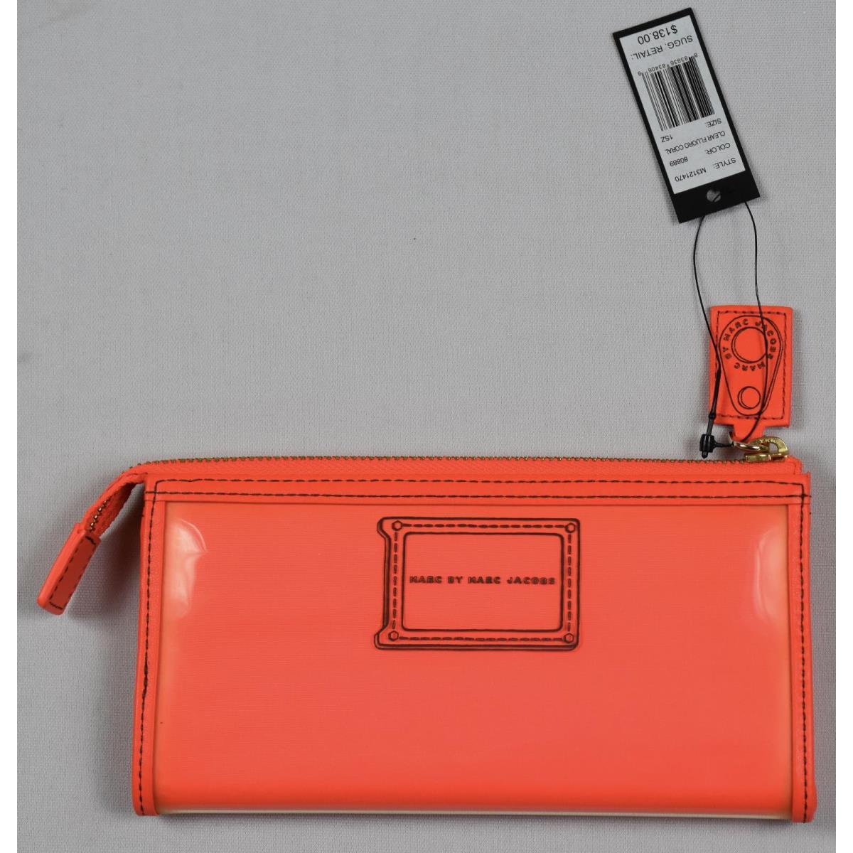 Marc by Marc Jacobs Werdie Coral Clear Solids Zip Clutch M3121470