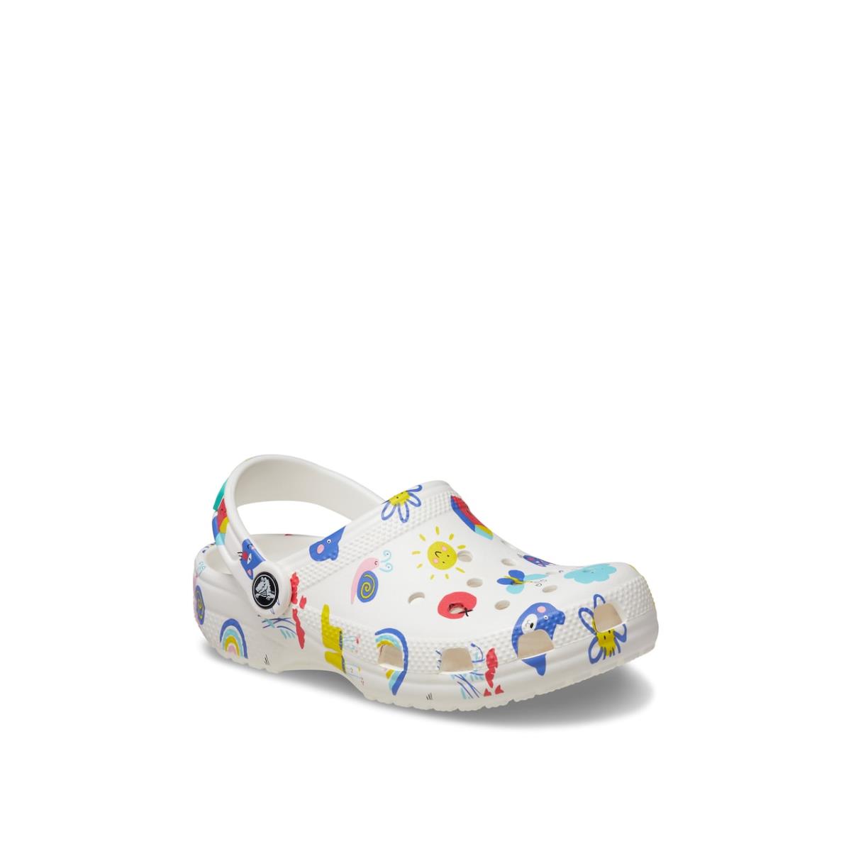 Girl`s Clogs Crocs Classic Doodle Print Clog