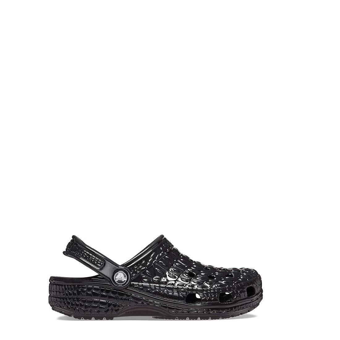 Crocs Unisex-adult Classic Crocskin Clogs Black 209093-BLK