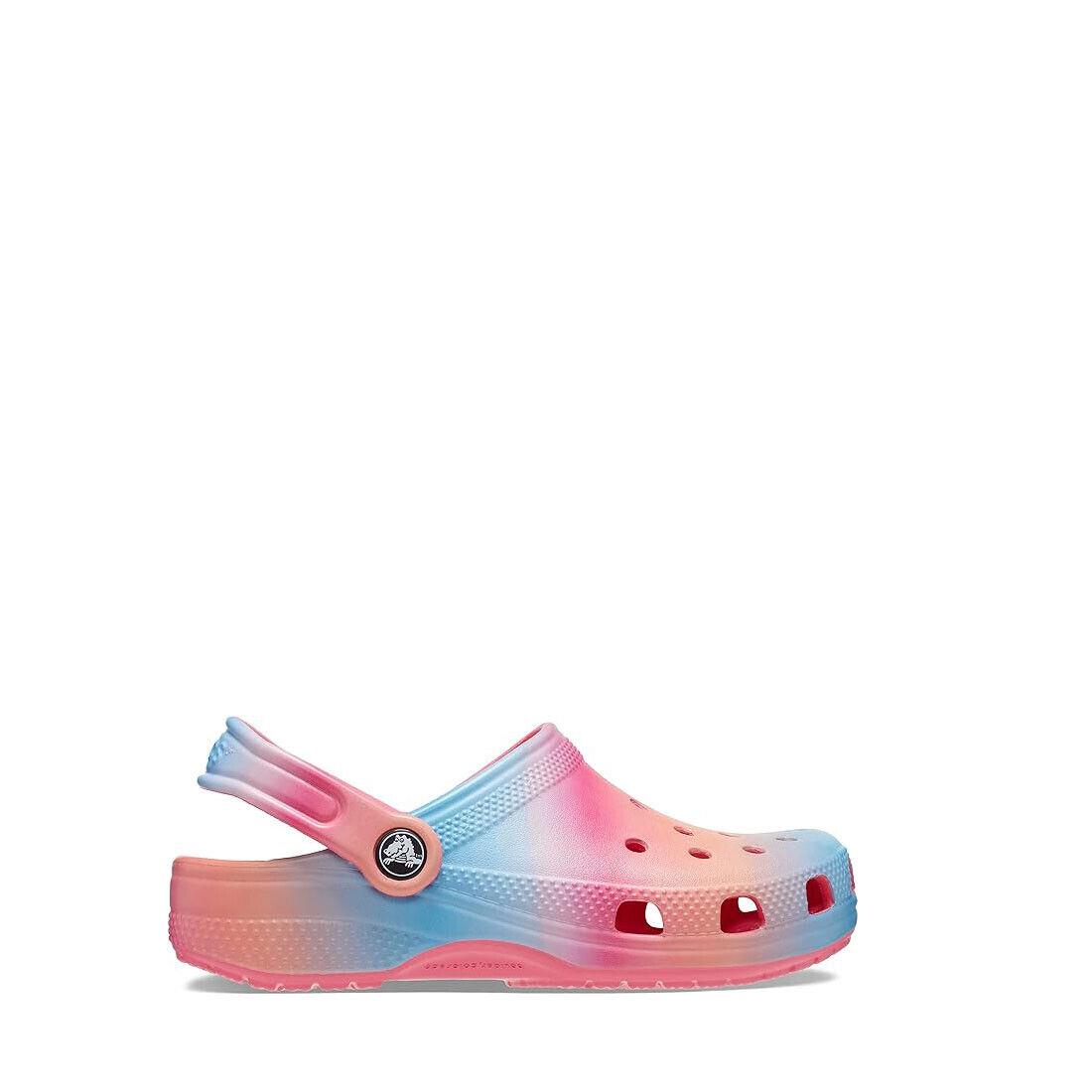 Crocs Unisex-kid Hyper Pink/multi Classic Ombre Clog 209041-HPMT