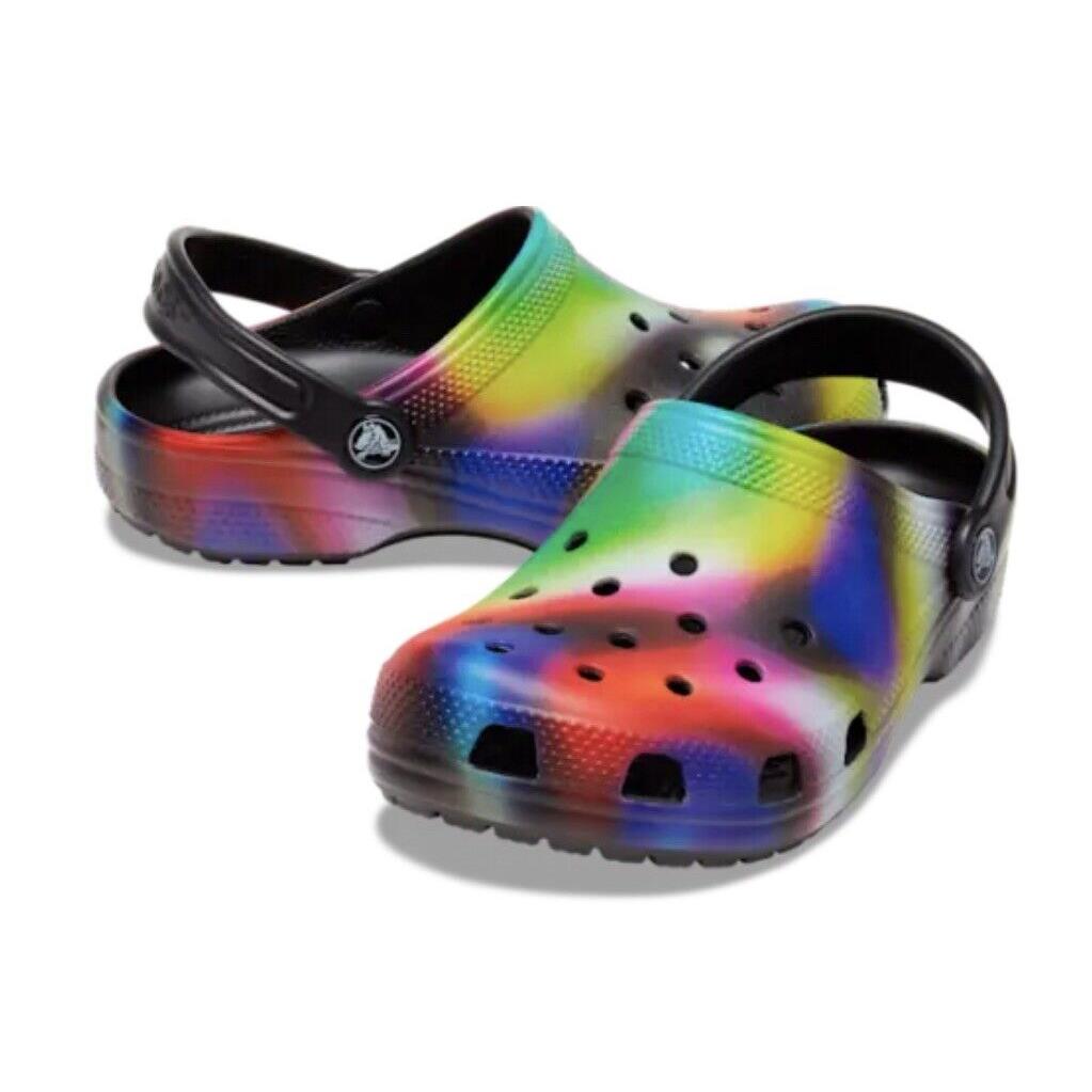 Crocs Kids Shoes Classic Solarized Tie Dye Clogs Water Slip On Size J3 Sandal