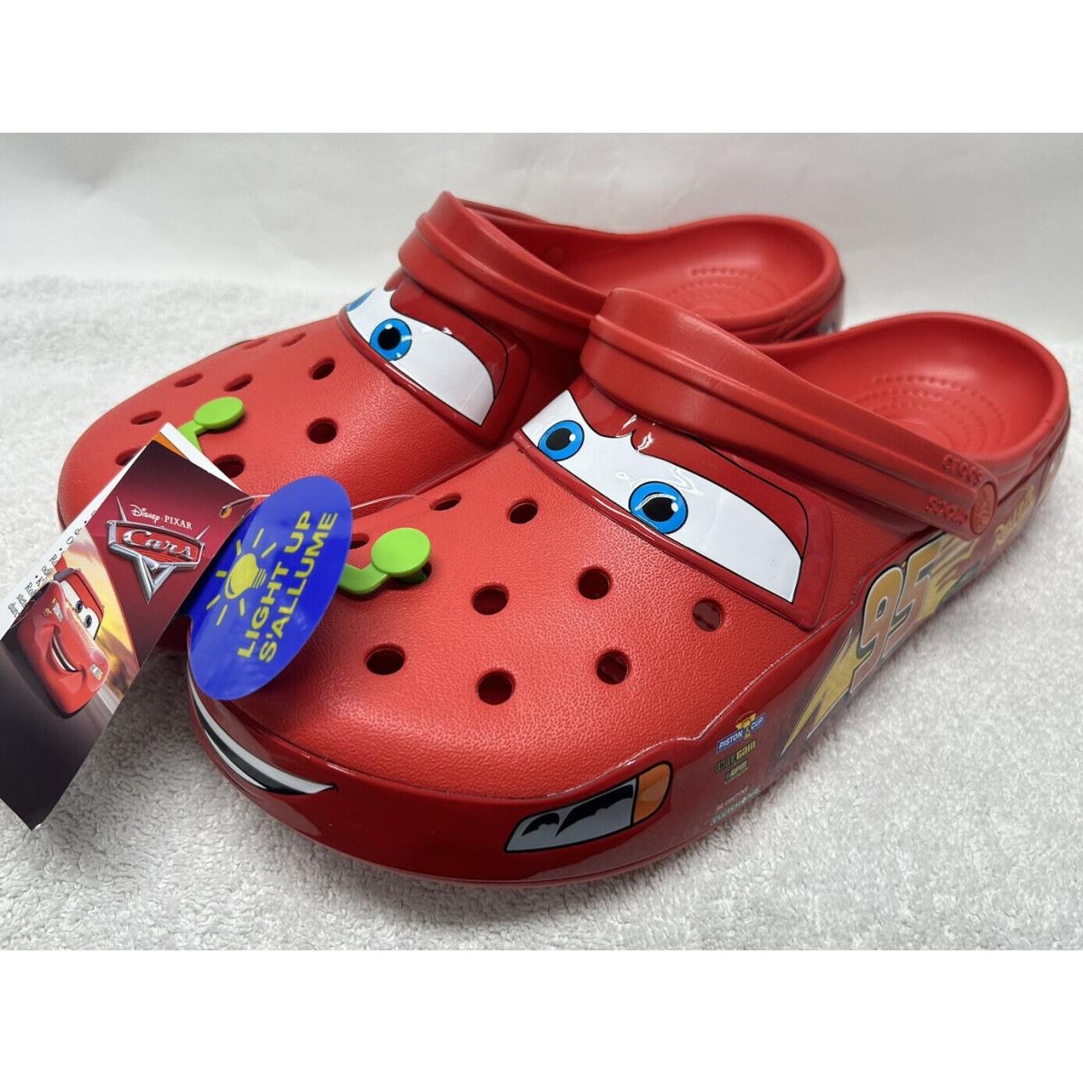 Crocs X Lightning Mcqueen Cars Mens Size 12M Red Slip On Limited Edition Shoes