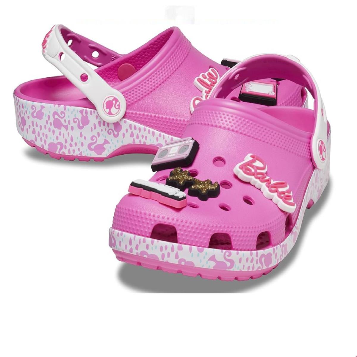 Crocs Barbie Classic Clog Electric Pink Shoes Men`s 2 Women`s 4 Medium