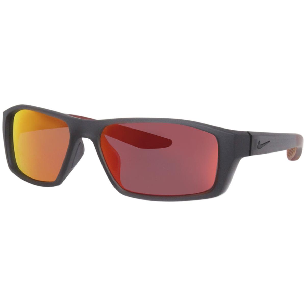 Nike Brazen-shadow-m CT8226 021 Sunglasses Men`s Matte Dark Grey/red Mirror 59mm