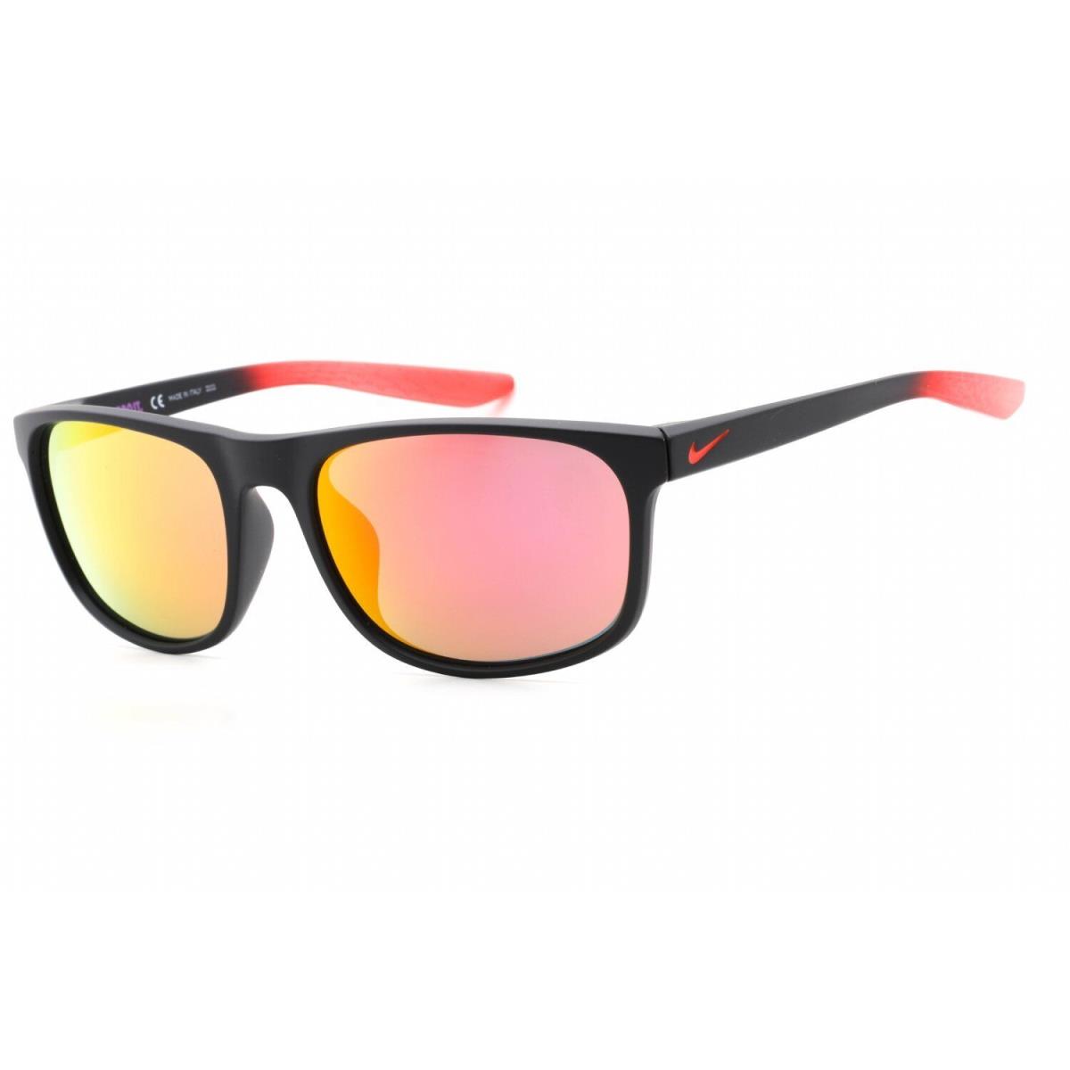 Nike Unisex Endure Mirrored Square Sport Sunglasses Matte Gridiron - Frame: Matte Gridiron, Lens: Pink Mirror