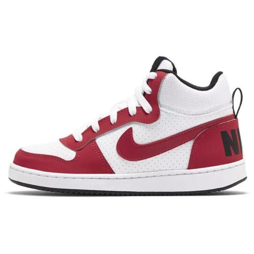 Nike Court Borough Mid GS Gym Red White 839977-103 Big Kids Shoes Size 7Y - Gym Red/ White