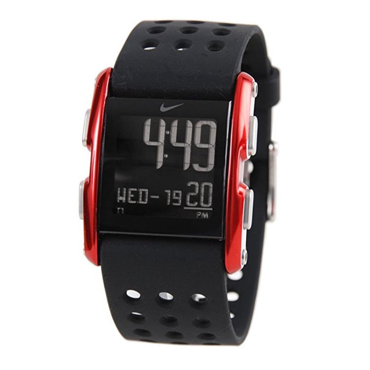 Nike Torque SI WC0067 012 Aluminum Black red Silicone Digital Chronograph Watch 885259207420 Nike watch Face Black Dial Black Red Band Black Fash Direct