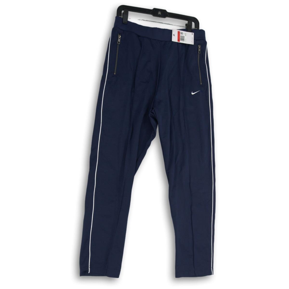 Nike Mens Track Pants Straight Leg Standard Fit Zip Pocket Blue Size L