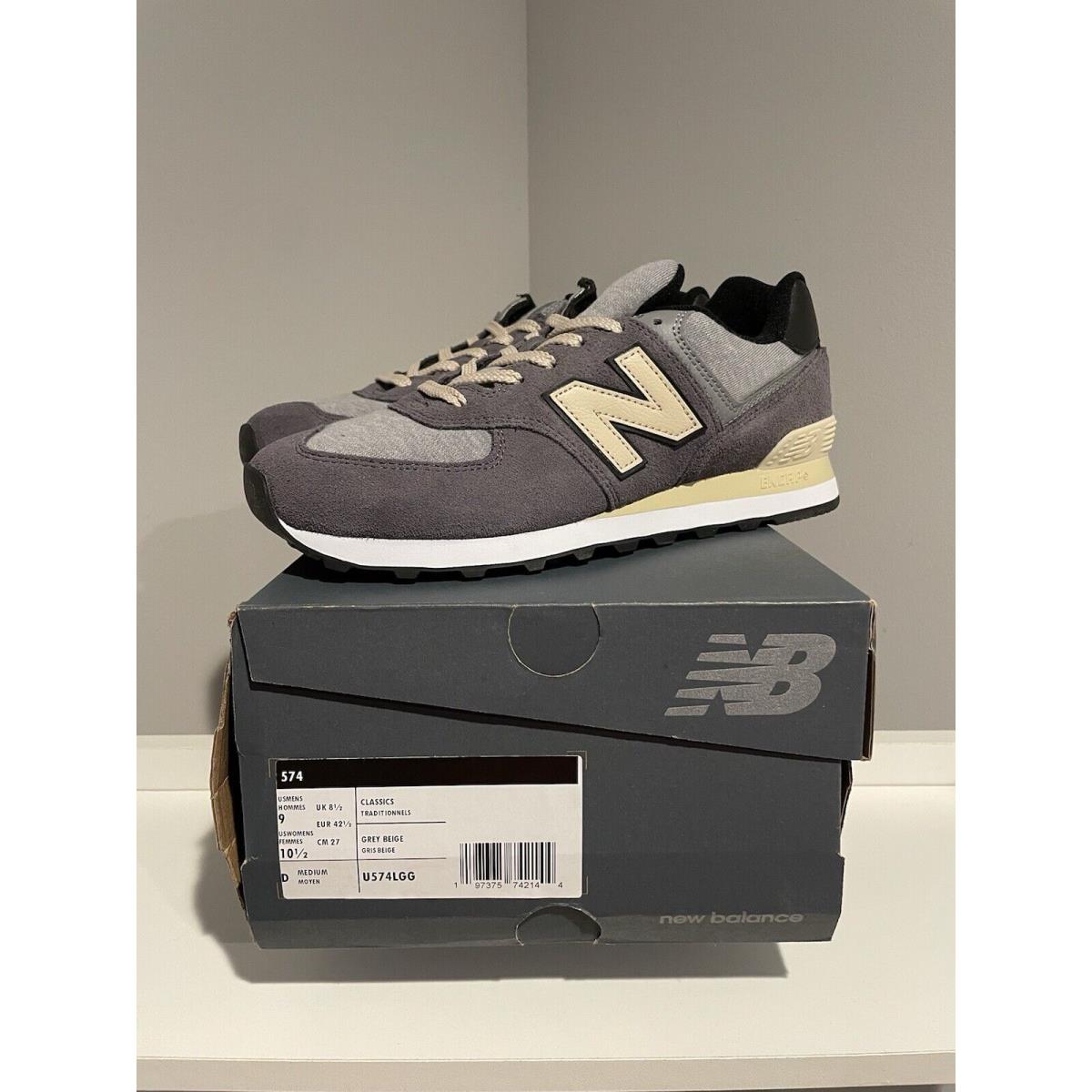 New Balance 574 Casual Shoes Magnet Sandstone Grey Beige U574LGG Sz 9 New W/box