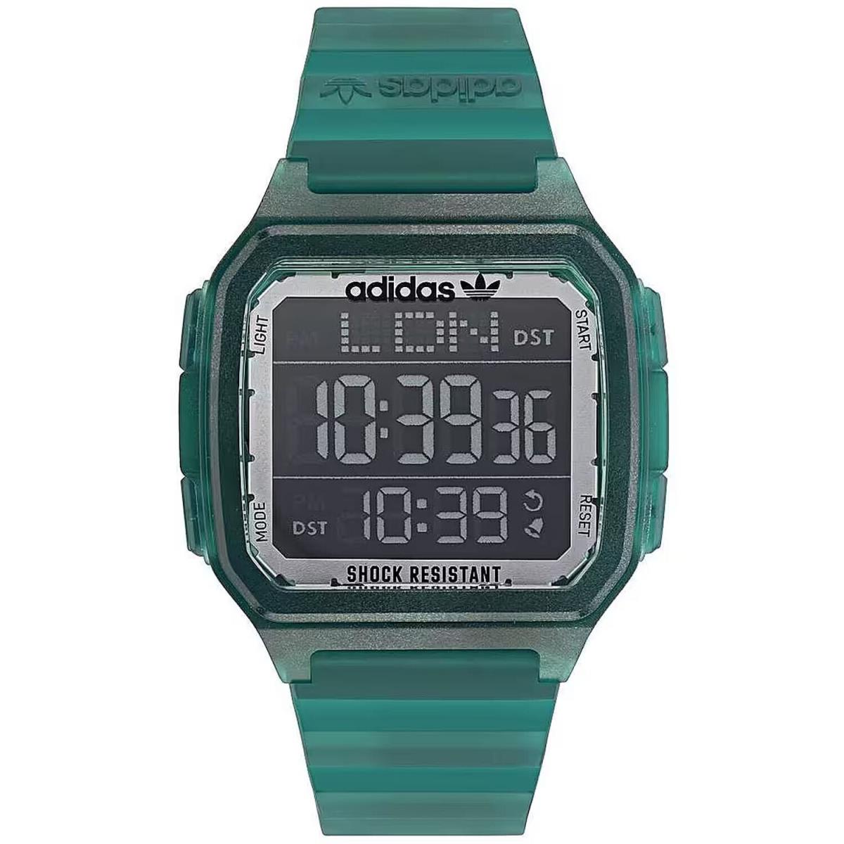 Adidas Men`s Originals Street Digital One Gmt Black Dial Watch - AOST22048