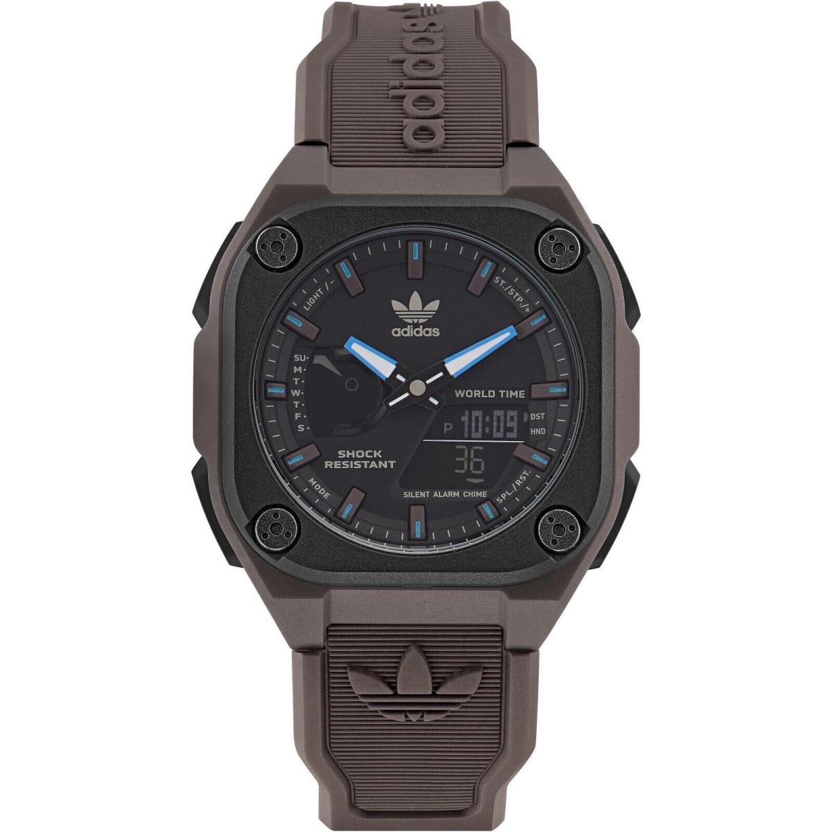 Adidas Originals Street City Tech One Silicone Brown Watch AOST22546