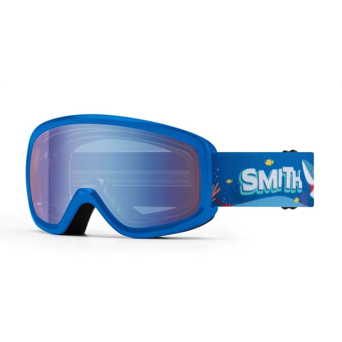 Smith Snowday Kids Ski / Snow Goggles Cobalt Shark Bait Blue Sensor Mirror Otg - Frame: Blue