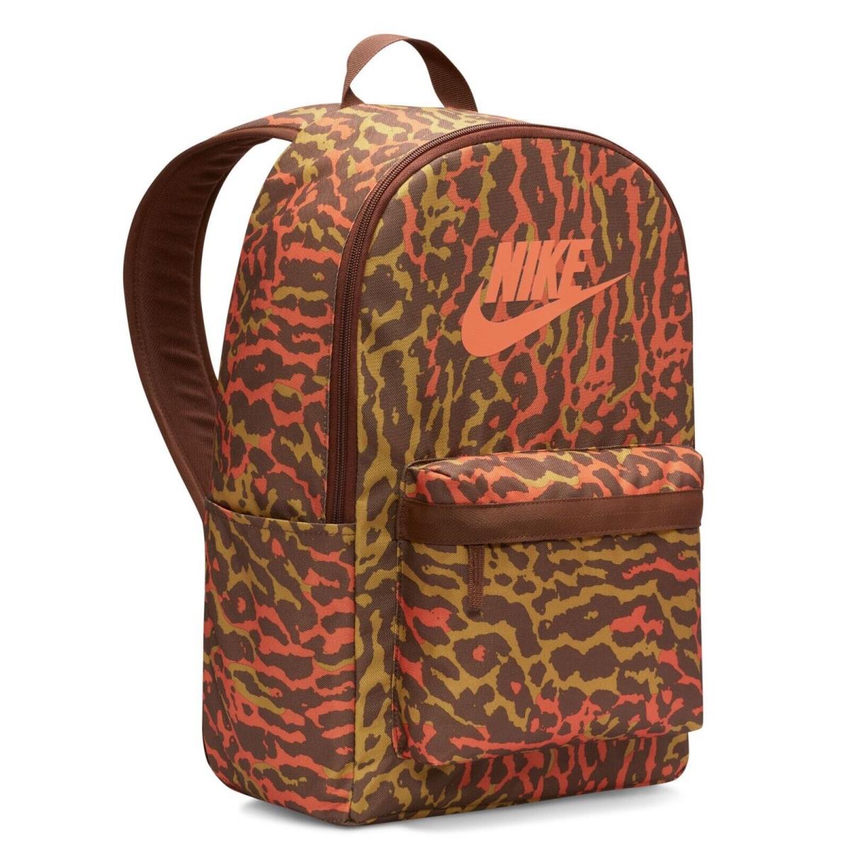 Nike Heritage Caminal Backpack `cacao Wow/orange` School Book Bag 25L