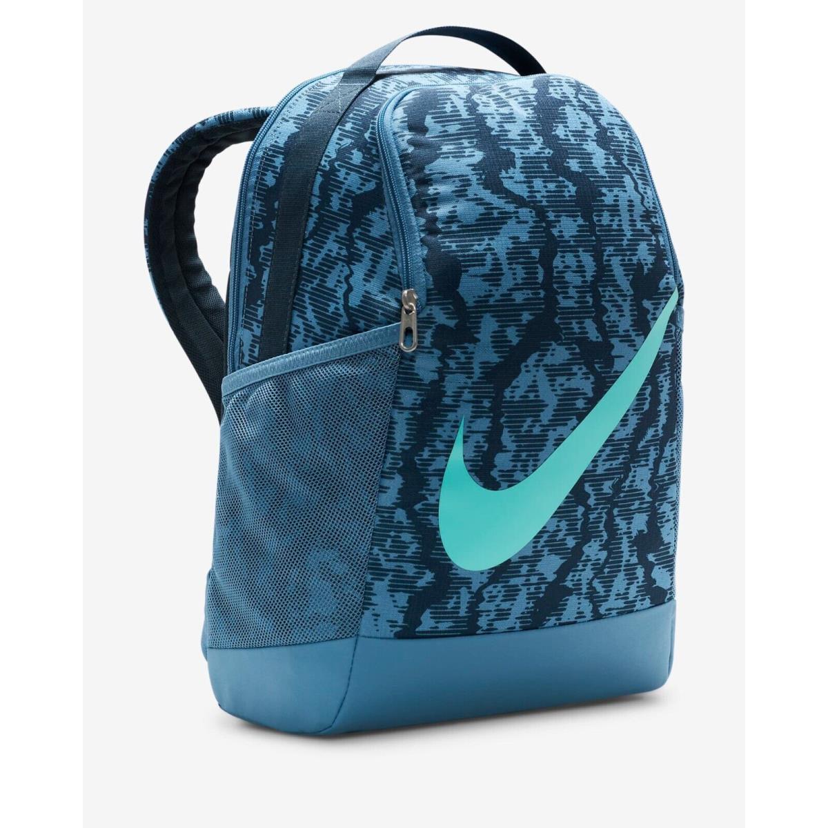 Nike Brasilia Print Kids Backpack `blue` Boys Girls School Book Bag 18L