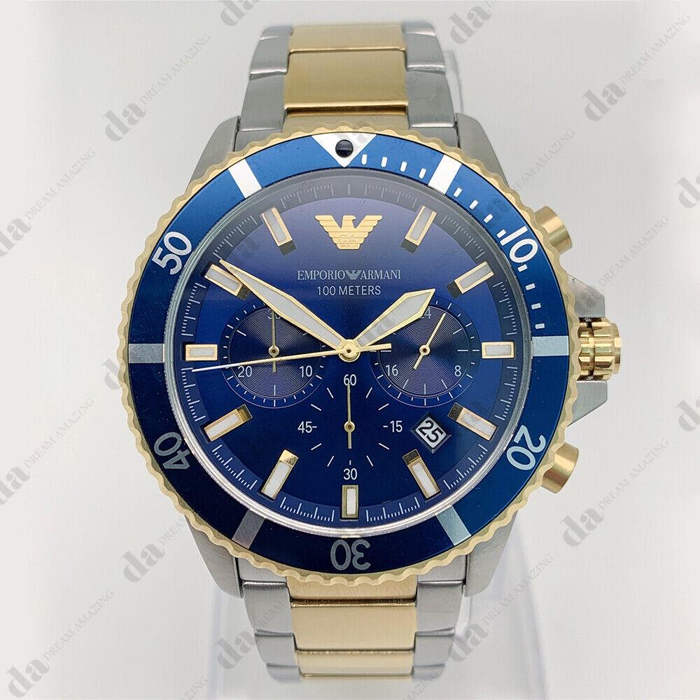 Emporio Armani AR11362 Two Tone Stainless Steel Bracelet Quartz Men`s Watch