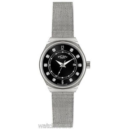 Rotary LB00033/04 Black Dial Stainless Steel Women`s Watch