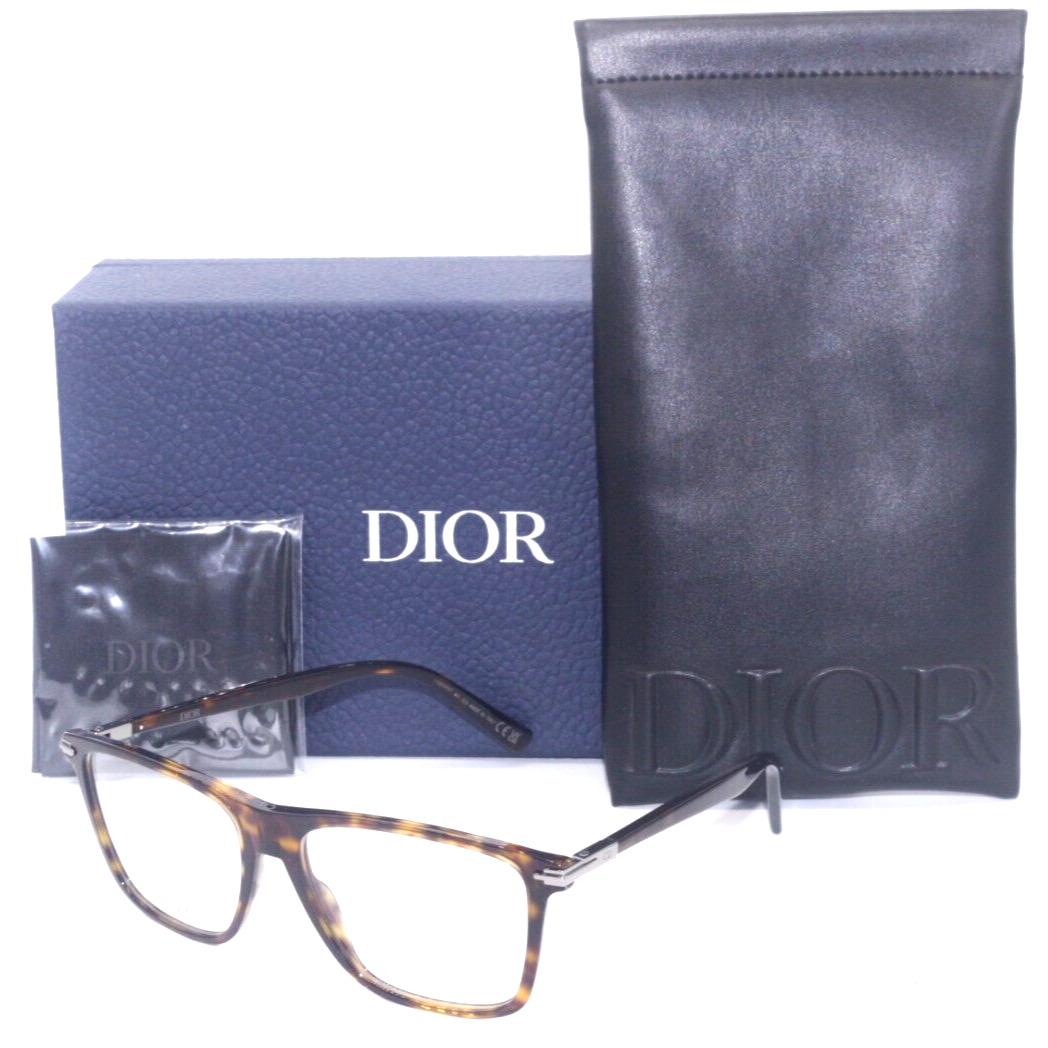 Christian Dior Diorblacksuito S18I Havana Silver Eyeglasses 55-15