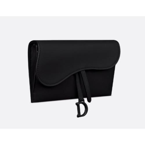 Dior Long Saddle Wallet in Ultramatte Calfskin Missing Cha