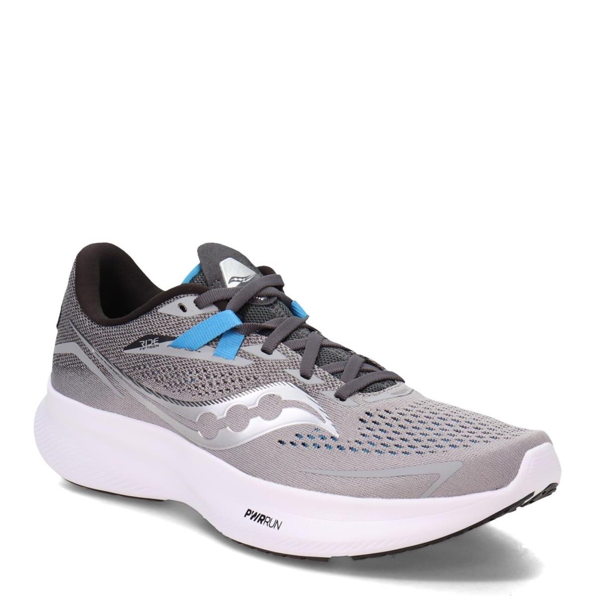 Saucony Men`s Ride 15 Running Shoe Alloy/topaz 13 - Alloy/Topaz