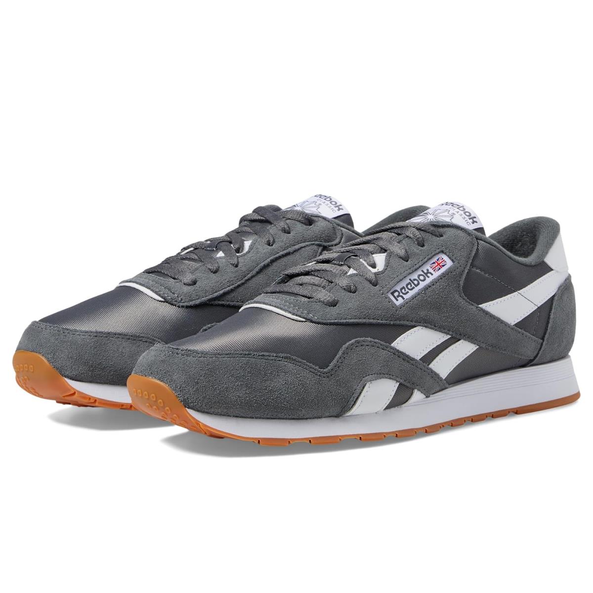 Man`s Sneakers Athletic Shoes Reebok Lifestyle Classic Nylon - Grey 5/Grey 5/White