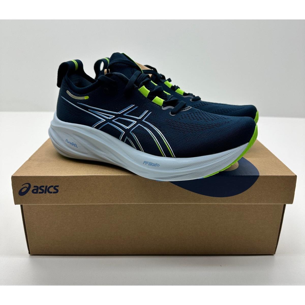 Asics Men`s Gel-nimbus 26 Shoes French Blue/electric Lime Size 9 019S