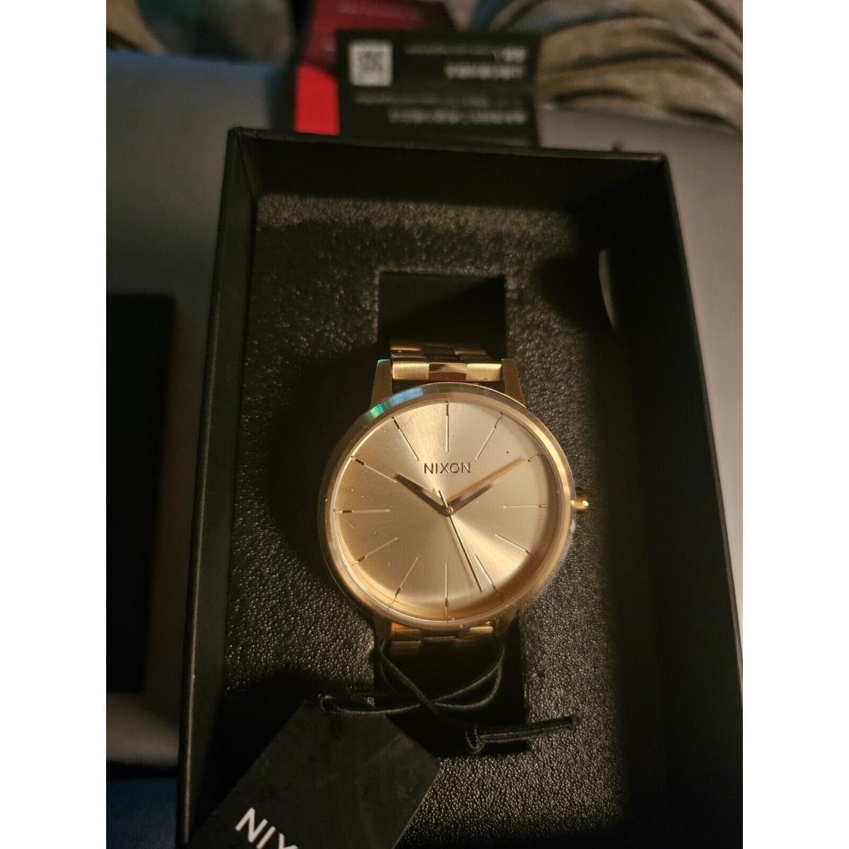 Nixon Movin` Out The Kensington Women`s Gold Tone Watch Gold Dial Ladies