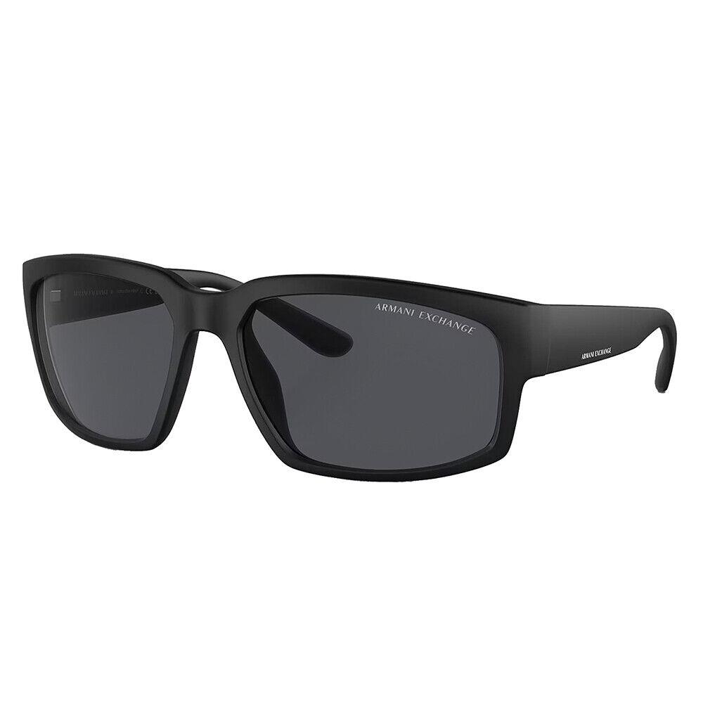 Armani Exchange AX 4142S 807887 Matte Black Plastic Sunglasses Grey Polarized